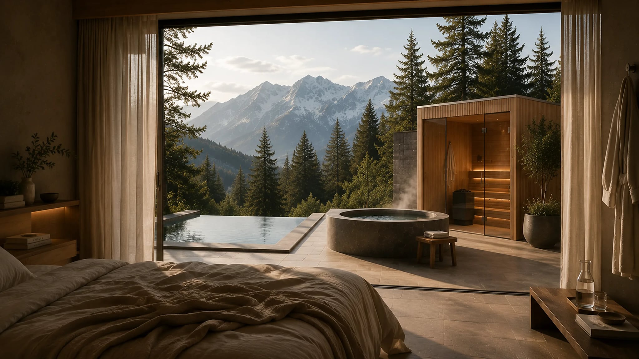A peaceful natural-luxury wellness retreat